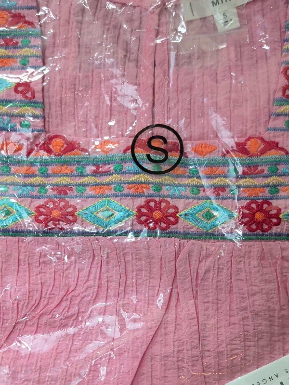 Embroidered Square Neckline Flutter Sleeve Soft Top - Picture 5 of 5
